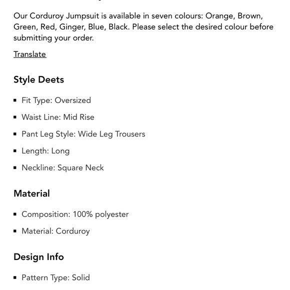 Corduroy wide, leg jumpsuit CIDER - Picture 10 of 10